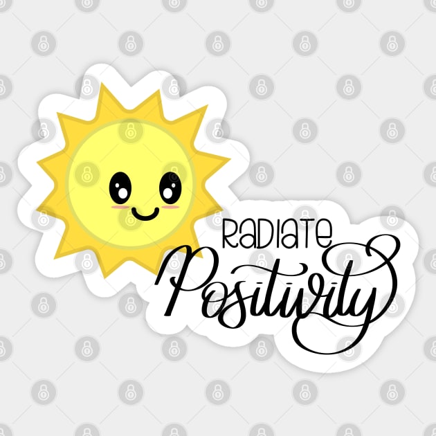 Radiate Positivity Sunny Positive Vibes Sticker by Kelly Gigi